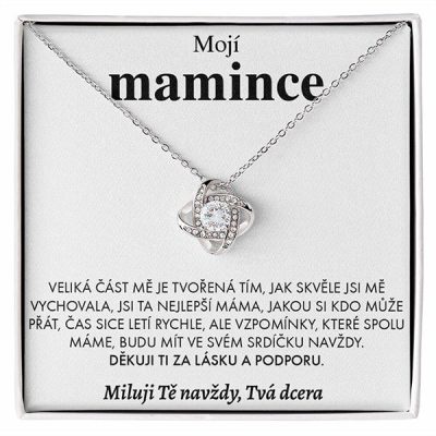 Mé mamince – Náhrdelník ze 14karátového bílého zlata s krystaly zirkonů SAMIRA