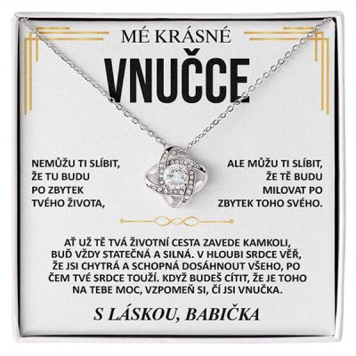 MÉ KRÁSNÉ VNUČCE - náhrdelník s přívěskem pozlaceným 14 karátovým bílým zlatem s krystaly zirkonů ORIANA