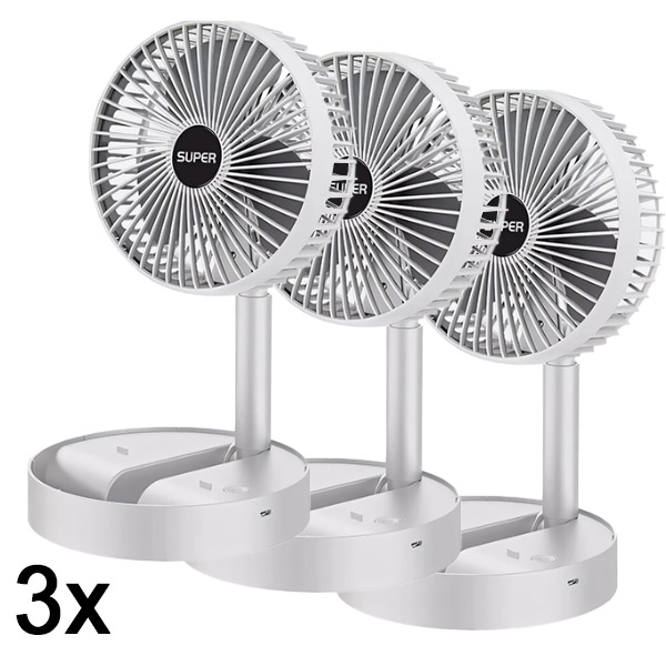 3x Stolní elektrický ventilátor USB | FOLDICOOL