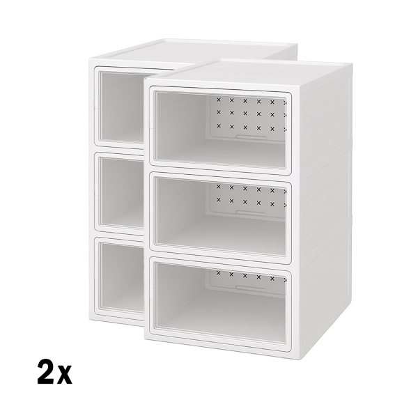 2x Skládací botník s průhlednými dvířky | SHOZBOX