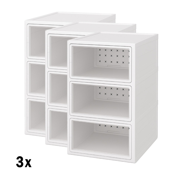 3x Skládací botník s průhlednými dvířky | SHOZBOX