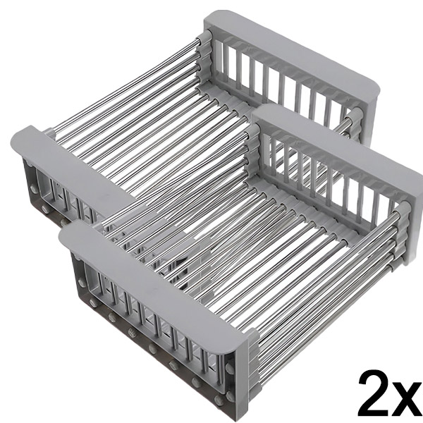 2x Nastavitelný odkládací a vypouštěcí stojan pro kuchyňský dřez | SINKMATE