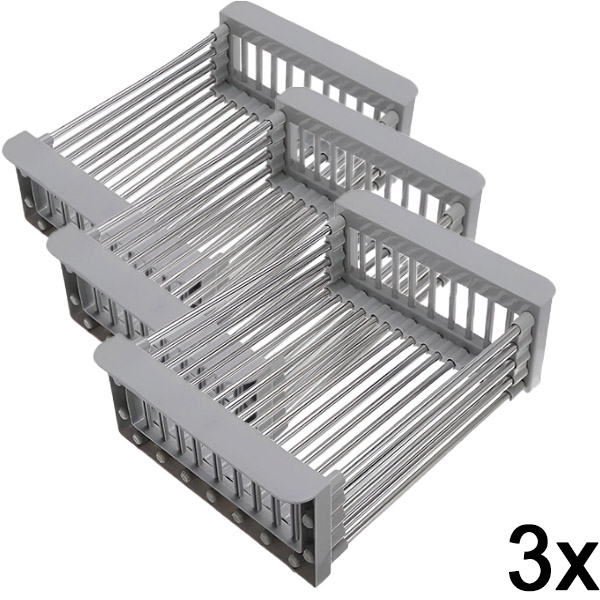 3x Nastavitelný odkládací a vypouštěcí stojan pro kuchyňský dřez | SINKMATE